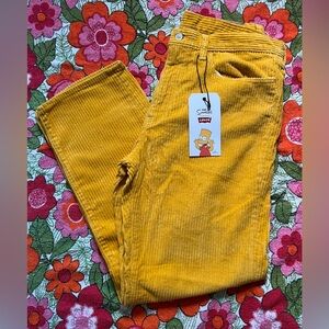 Bart Simpson Levi’s 34x32 NWT Yellow Corduroy Pants